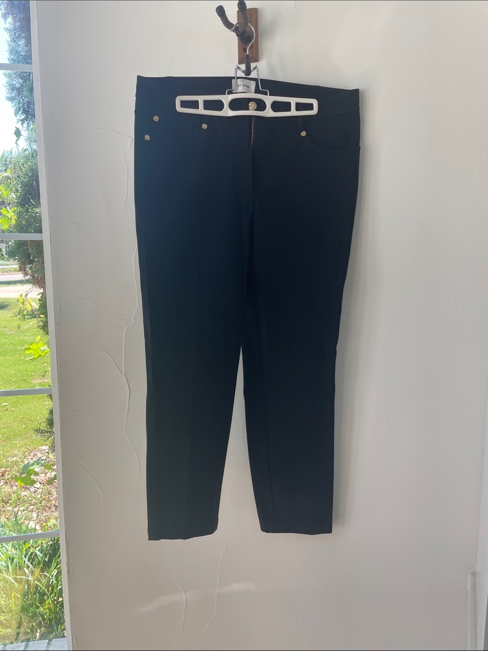 St. John Black Pants with Gold-Tone Accents